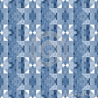 Abstract intricate white and blue seamless pattern Stock Photo