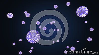 Abstract ions floating in the space, 3d illustration Stock Photo