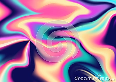 Abstract Iridescent Swirling Background Vector Illustration