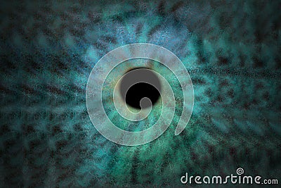 Iris Background - Galaxy Cosmos Style, Universe Astronomic Wallpaper with blue turquoise stardust Stock Photo