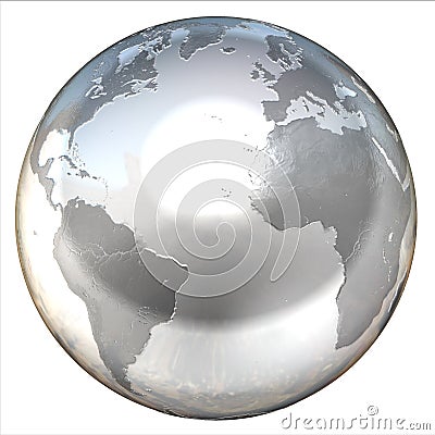 Abstract isolated 3d globe Cartoon Illustration