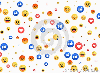 Abstract isolated emoji background icons Vector Illustration