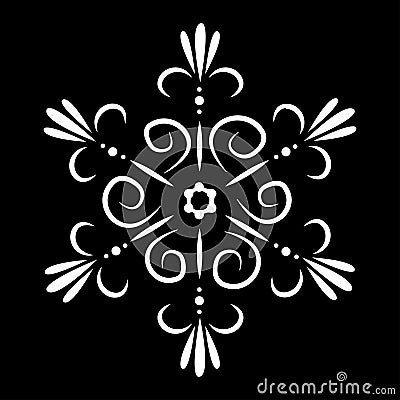 Abstract isolated vector snowflake or flower tattoo Vector Illustration