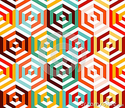 Abstract isometric 3d hexagon pattern background Vector Illustration