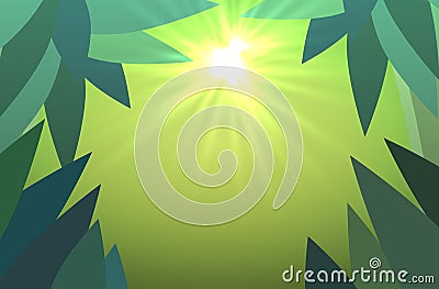 Abstract jungles background with sun rays vector Vector Illustration