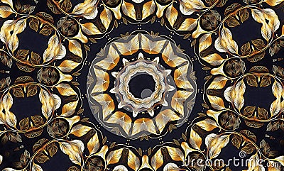 Abstract kaleidoscope background. Beautiful multicolor kaleidoscope texture. Unique mandala design. Cartoon Illustration