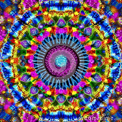 1023 Abstract Kaleidoscope: A mesmerizing and abstract background featuring abstract kaleidoscope patterns in intricate and colo Stock Photo