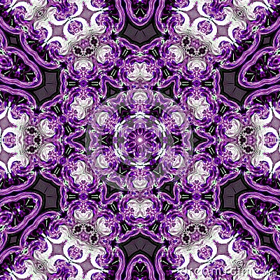 Fractal stars violet mandala kaleidoscope Stock Photo