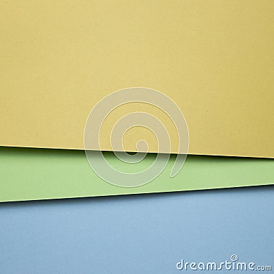 Abstract khaki and green, blue layered color paper background Stock Photo