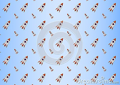 Abstract kid science pattern science pattern with spacecraft design vector background Vector Illustration