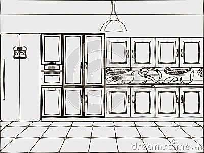 Abstract kitchen Vector Illustration