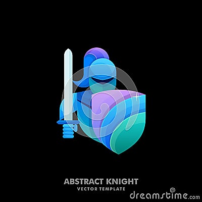 Abstract Knight colorful illustration vector template Vector Illustration