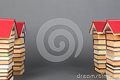 Abstract knowledge street. Books as the prospect for future success in education, science, business, etc. Stock Photo