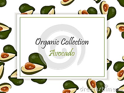 Abstract label of avocado fruit Vector Illustration