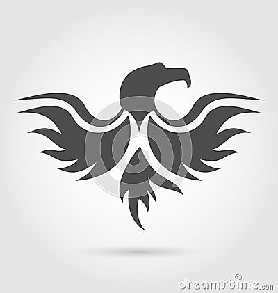 Abstract label of eagle silhouette Vector Illustration