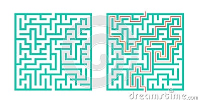 abstract labyrinth puzzle game banner solve the mystery Vector Illustration