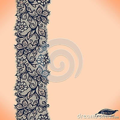 Abstract Lace Ribbon Seamless Pattern. Vector Illustration