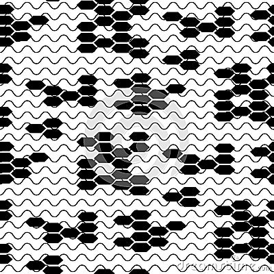 Abstract lacy vector black seamless pattern. Vector Illustration