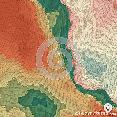 Abstract landscape background. Mosaic Vector Illustration