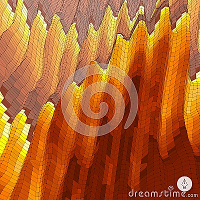 Abstract landscape background. Mosaic vector Vector Illustration