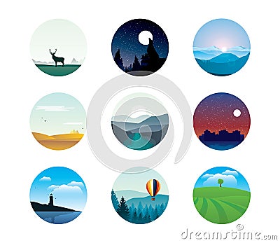 Abstract landscapes Vector Illustration