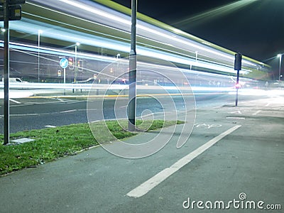 Abstract laser blurry light long exposure night film Stock Photo