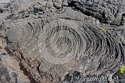 Abstract Lava Patterns of Hawaii's Coastline Stock Photo