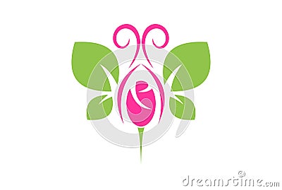 Abstract leaf butterfly flower logo Vector Illustration