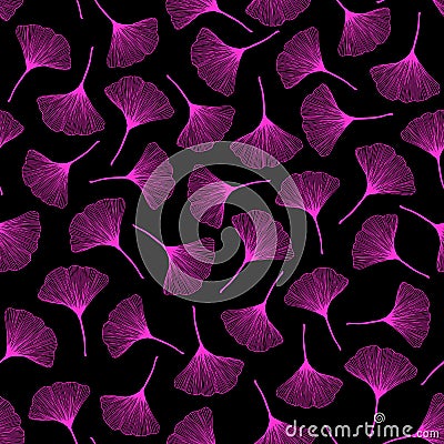 Abstract leaf pattern. Seamless. Ginkgo leaves. Vector Illustration