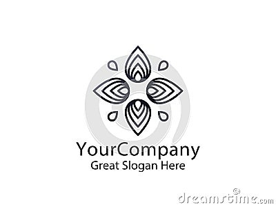 Abstract leaf star sun logo. natural nature tree concept design Cartoon Illustration