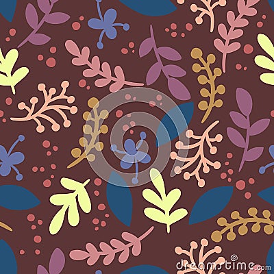 Abstract leafs retro seamless vintage pattern. Vector illustration Vector Illustration