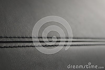 Abstract leather background with stich. Car interior detail. Stock Photo