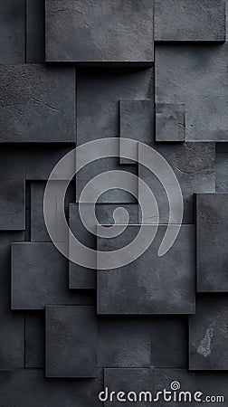 Abstract Leather Flagstones: An Anthropomorphic Monolith of Grey Stock Photo