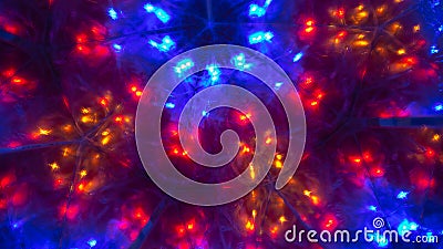 Abstract LED futuristic glowing shining neon background. Garland lights Stock Photo