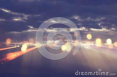 Abstract lens flare. concept image of space or time travel background over dark colors and bright lights. Stock Photo