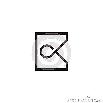 Abstract letter ck simple infinity line logo vector Vector Illustration