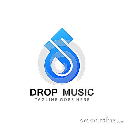 Abstract Letter D Drop Music Logos Design Vector Illustration Template Vector Illustration