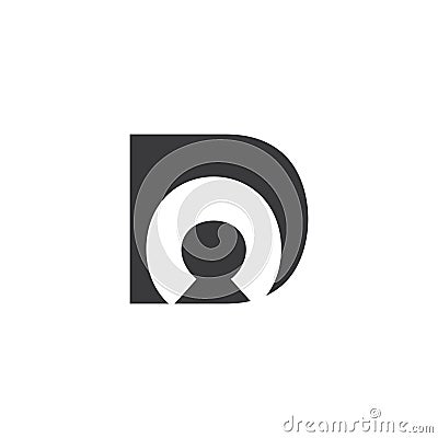 Abstract letter d key hole symbol logo vector Vector Illustration