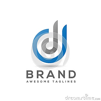 Abstract Letter D logo, letter dd logo vector Vector Illustration