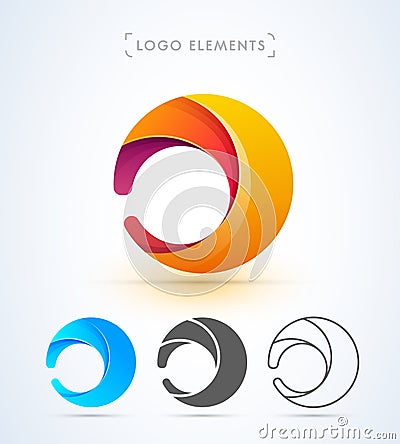 Abstract letter d or o logo template Vector Illustration
