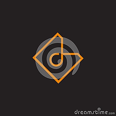 Abstract letter d simple infinity line logo vector Vector Illustration