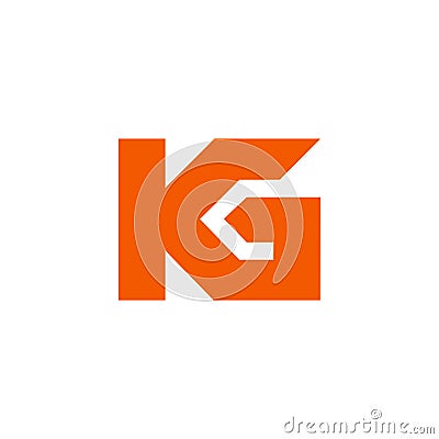 Abstract letter kg simple geometric logo vector Vector Illustration