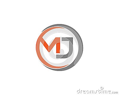 Abstract Letter MJ Logo Design Vector Illustration