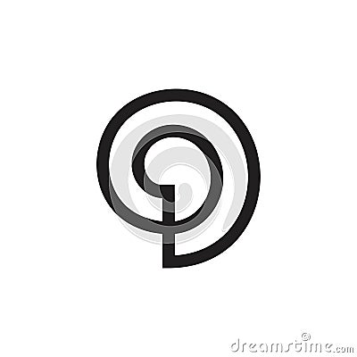 Abstract letter pd circle linear logo vector Vector Illustration