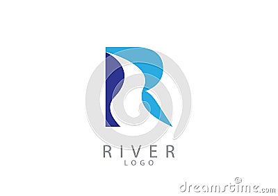 Abstract Letter R River Logo Design Vector Vector Illustration