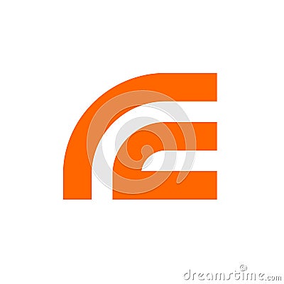 Abstract Letter rc or cr logo template, orange letter r and c symbol - vector Vector Illustration