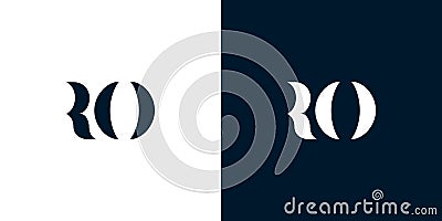 Abstract letter RO logo Stock Photo