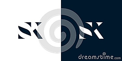 Abstract letter SK logo Stock Photo