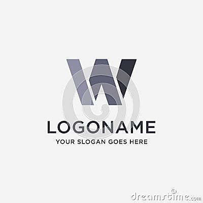 Abstract Letter w logo icon vector template Vector Illustration