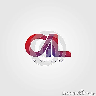 Abstract Letters al logo. AL Letter logo Design Vector with gradient. vector logo Vector Illustration